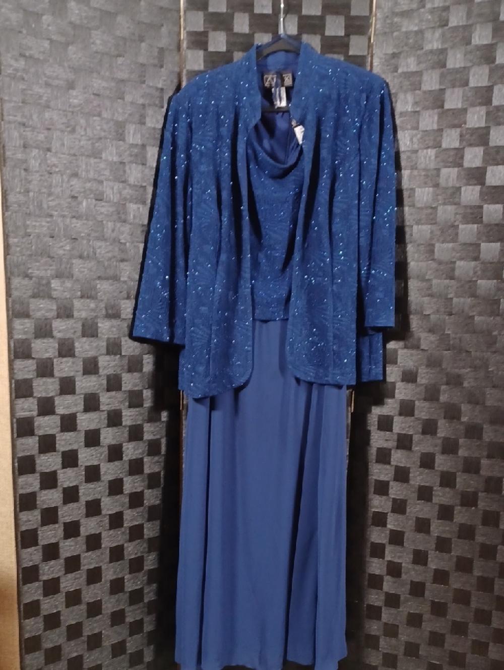 Alex Evenings Sapphire Blue Beaded Evening Jacket Set - Picture 2 of 11